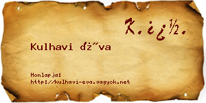 Kulhavi Éva névjegykártya