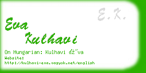 eva kulhavi business card